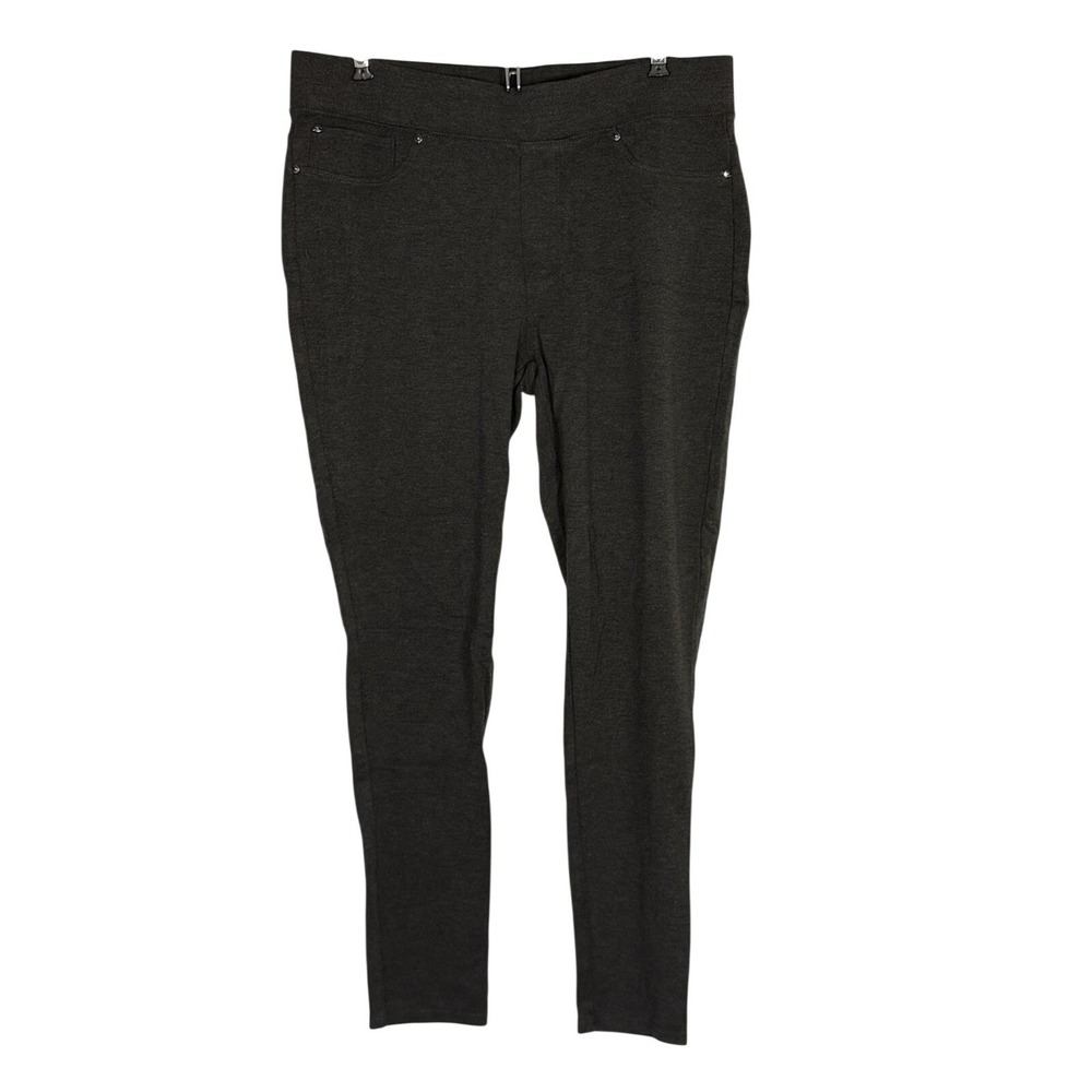Seven‎ 7 Leggings Womens Large Charcoal Gray Stretch Fabric Pull on